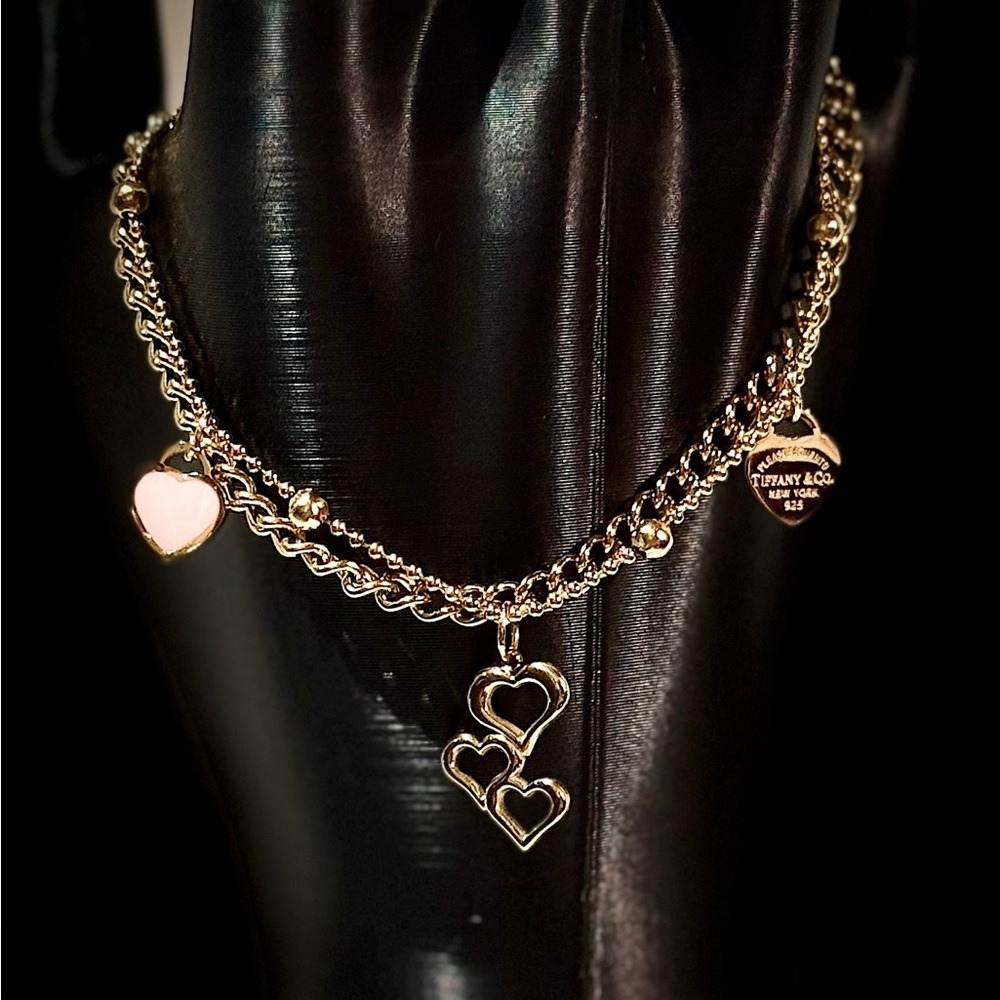 Gold Heart Charm Bracelet